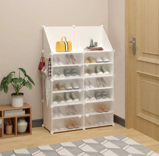 Raft Organizator pentru Încălțăminte cu Uși Anti-Praf si Poliță Superioară 80x120 cm