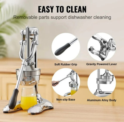 Storcător Manual Profesional de Fructe și Citrice din Oțel Inoxidabil și Zinc