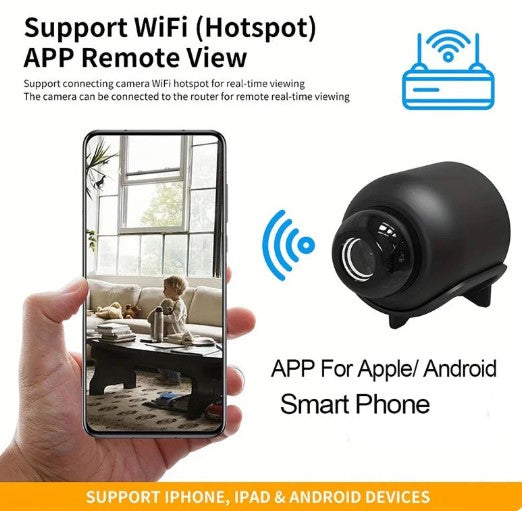 OFERTĂ 1+1 – Mini Cameră Spion X5, WiFi, 1080p, Night Vision